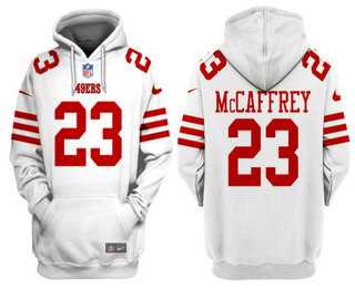 Men's San Francisco 49ers #23 Christian McCaffrey White Alternate Pullover Hoodie,We sell and wholesale Men's San Francisco 49ers #23 Christian McCaffrey White Alternate Pullover Hoodie on line form chian!